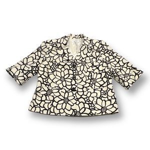 Jones Studio Black and White Floral Blazer